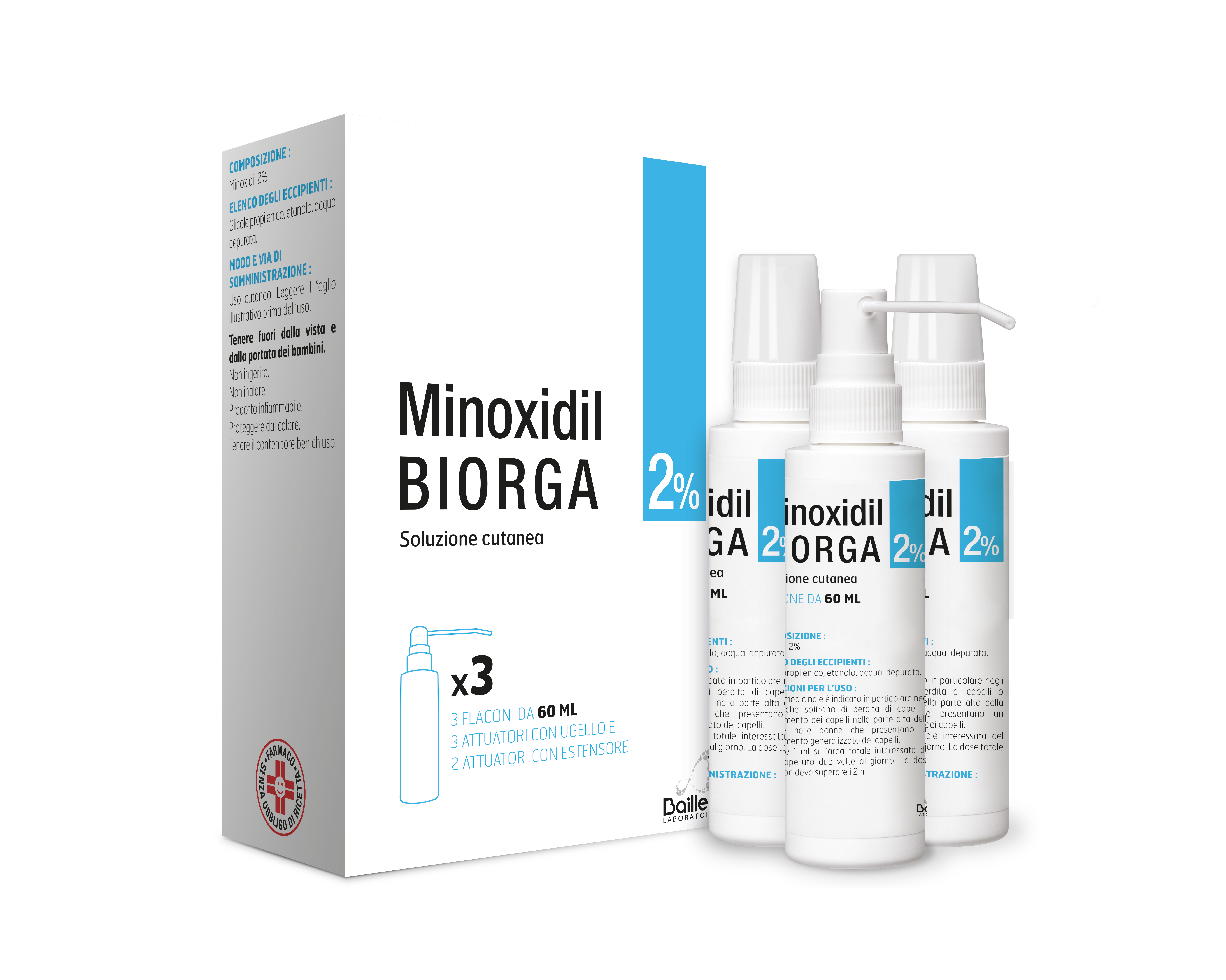 MINOXIDIL BIORGA*SOL CUT 3FL2% - farmasconti.eu