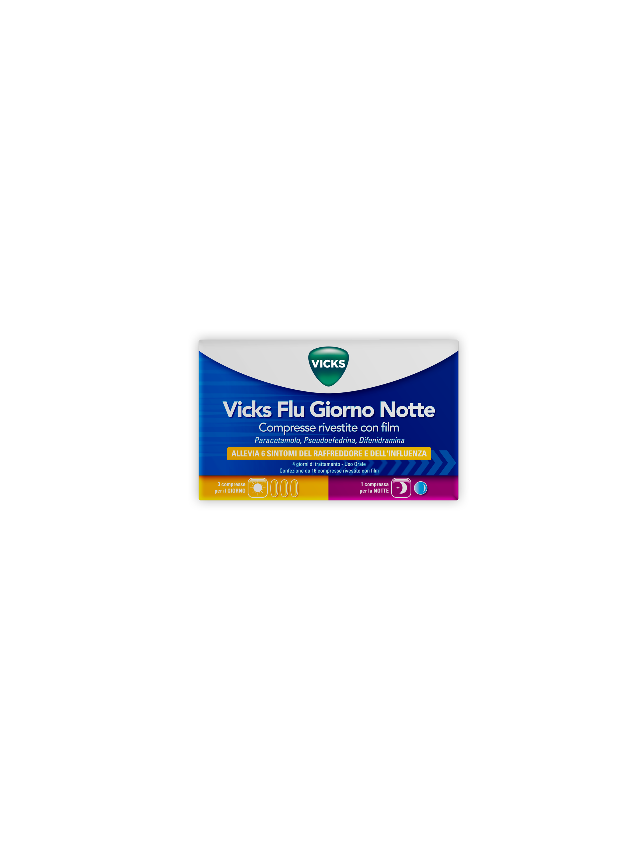 VICKS FLU GIORNO NOTTE*12+4CPR - farmasconti.eu