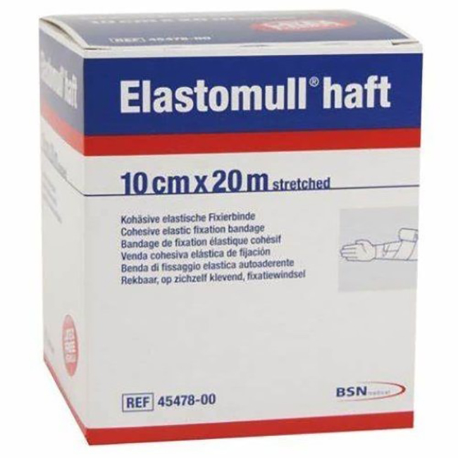 BENDA ELASTICA AUTOADESIVA PER FISSAGGIO MEDICAZIONI ELASTOMULL HAFT LF ALTEZZA 10 CM LUNGHEZZA 20 M - farmasconti.eu