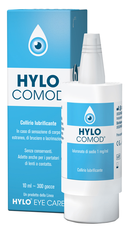 HYLO-COMOD GOCCE OCULARI IALURONATO DI SODIO 0,1%  FLACONCINO 10 ML - farmasconti.eu