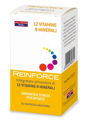 REINFORCE 12 VITAMINE + 8 MINERALI 30 COMPRESSE MASTICABILI - farmasconti.eu