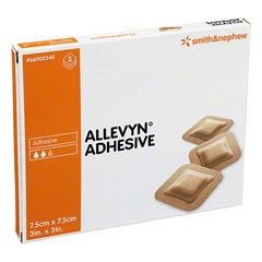 MEDICAZIONE IDROCELLULARE ADESIVA STERILE ALLEVYN ADHESIVE ALTAMENTE ASSORBENTE IN SCHIUMA DI POLIURETANO A STRUTTURA TRISTRATIFICATA 7,5X7,5CM 3 PEZZI - farmasconti.eu