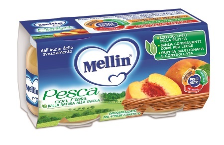 MELLIN OMOGENEIZZATO PESCA MELA 100 G 2 PEZZI - farmasconti.eu