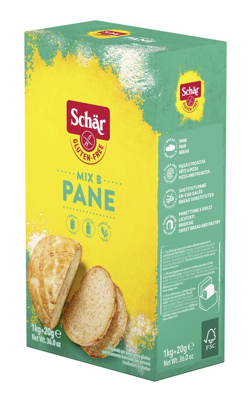SCHAR MIX B PREPARATO PANE SENZA LATTOSIO 1 KG + 20 G - farmasconti.eu