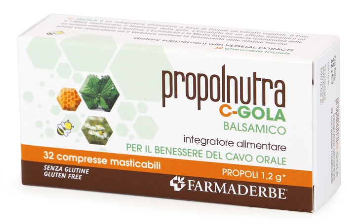 PROPOLNUTRA C GOLA BALSAMICO 32 COMPRESSE MASTICABILI - farmasconti.eu