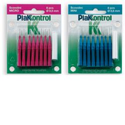 PLAKKONTROL SCOVOLINO MINI 0,6 MM 8 PEZZI + MANICO - farmasconti.eu