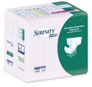 PANNOLONE PER INCONTINENZA A MUTANDINA SERENITY SOFTDRY MAXI LARGE 15 PEZZI - farmasconti.eu