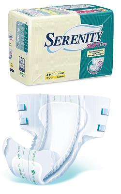 PANNOLONE PER INCONTINENZA SERENITY SOFTDRY FORMATO SUPER TAGLIA MEDIUM 30 PEZZI - farmasconti.eu