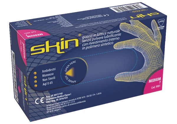 GUANTO IN LATTICE SENZA POLVERE LUBRIFICANTE SKIN M 100 PEZZI - farmasconti.eu