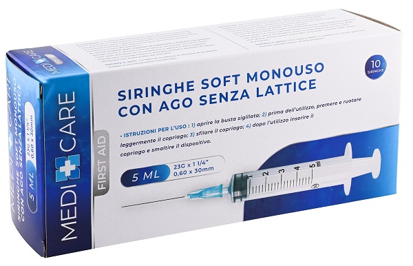 SIRINGA SOFT CAPACITA' 5ML AGO GAUGE 23 CONFEZIONE 10 PEZZI GAMMADIS - farmasconti.eu