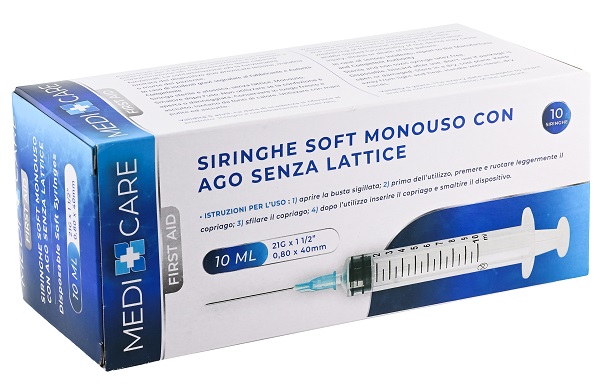 SIRINGA SOFT CAPACITA' 10ML AGO GAUGE 21 CONFEZIONE 10 PEZZI GAMMADIS - farmasconti.eu