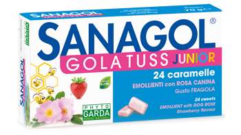 SANAGOL GOLA TUSS JUNIOR FRAGOLA 24 CARAMELLE - farmasconti.eu