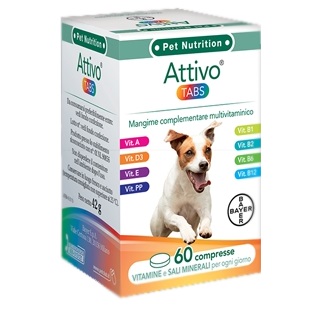 ATTIVO TABS ASTUCCIO DA 60 COMPRESSE ALTAMENTE APPETIBILI - farmasconti.eu