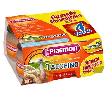 PLASMON OMOGENEIZZATO TACCHINO 4 X 80 G CON GIFT - farmasconti.eu