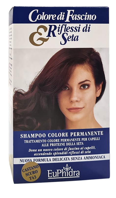 EUPHIDRA COLORE DI FASCINO & RIFLESSI DI SETA SHAMPOO COLOR PERMANENTE 43 CASTANO SCURO 120 ML - farmasconti.eu