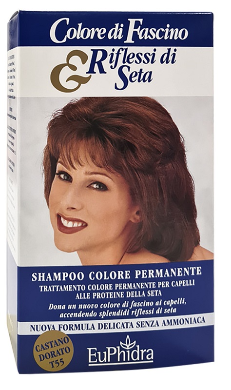 EUPHIDRA COLORE DI FASCINO & RIFLESSI DI SETA SHAMPOO COLORE PERMANENTE 55 CASTANO DORATO 120 ML - farmasconti.eu