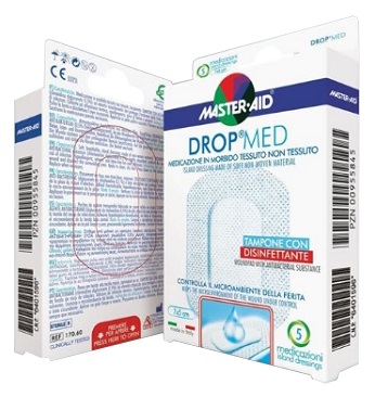 MEDICAZIONE COMPRESSA AUTOADESIVA DERMOATTIVA IPOALLERGENICA AERATA MASTER-AID DROP MED 10X8 5 PEZZI - farmasconti.eu