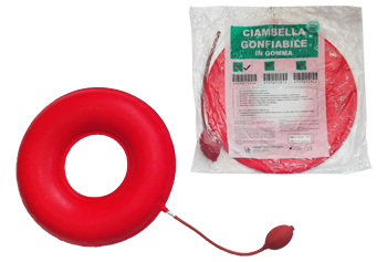 CIAMBELLA GONFIABILE PER INVALIDI IN GOMMA ROSSA TEAM DELUXE CON POMPA 40CM DIAMETRO - farmasconti.eu