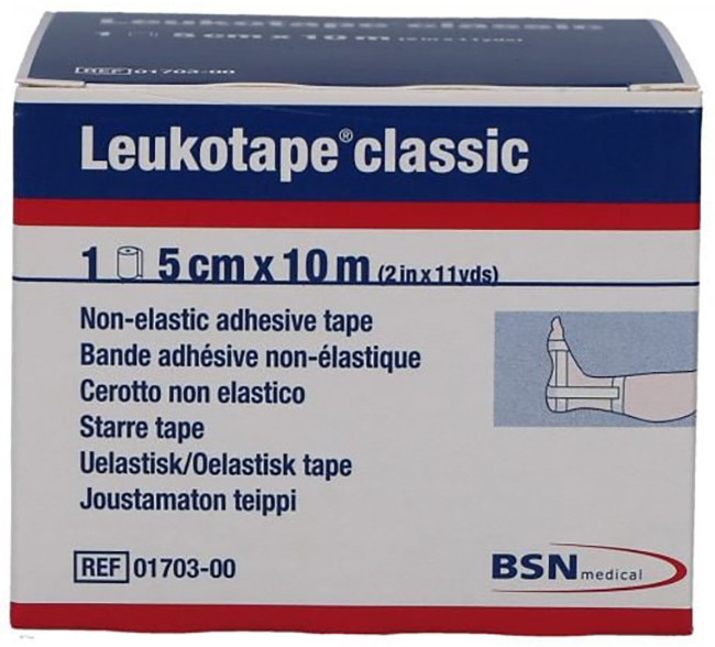 LEUKOTAPE BENDA ANELASTICA PER BENDAGGI FUNZIONALI 5X100 CM - farmasconti.eu