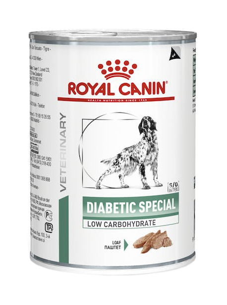 VETERINARY HEALTH NUTRITION WET DOG DIABETIC SPECIAL LOW CARBOHYDRATE 410 G - farmasconti.eu
