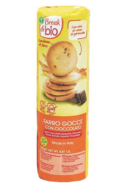 BREAK & BIO BISCOTTI FARRO GOCCE CON CIOCCOLATO FONDENTE 250 G SENZA UOVA - farmasconti.eu