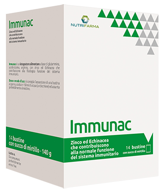 IMMUNAC 14 BUSTINE 10 G CON SUCCO DI MIRTILLO - farmasconti.eu
