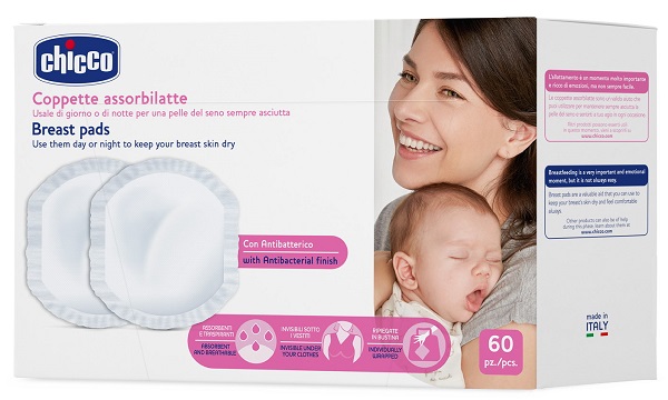 CHICCO COPPETTA ASSORBILATTE ANTIBATTERICA 60 PEZZI - farmasconti.eu