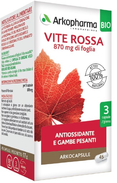 ARKO CAPSULE VITE ROSSA BIO 45 CAPSULE - farmasconti.eu