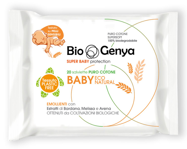 BIOGENYA ECO NATURAL SALVIETTINA BABY COTONE 20 PEZZI - farmasconti.eu