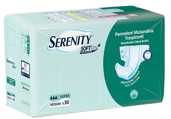 PANNOLONE PER INCONTINENZA A MUTANDINA SERENITY SOFTDRY+ ALOE SUPER MEDIUM 30 PEZZI - farmasconti.eu