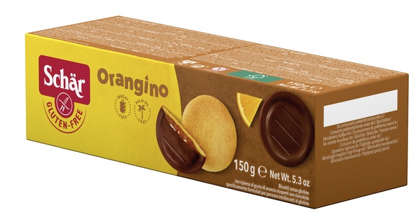 SCHAR ORANGINO BISCOTTI CON RIPIENO AL GUSTO DI ARANCIA RICOPERTI CON CIOCCOLATO 150 G - farmasconti.eu
