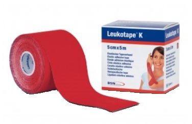 BENDA ADESIVA LEUKOTAPE K PER TAPING FISIOTERAPICO LARGHEZZA 5 CM LUNGHEZZA 5 M COLORE ROSSO IN ROTOLO - farmasconti.eu