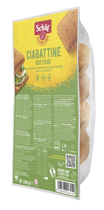 SCHAR CIABATTINE RUSTICHE SENZA LATTOSIO 200 G - farmasconti.eu