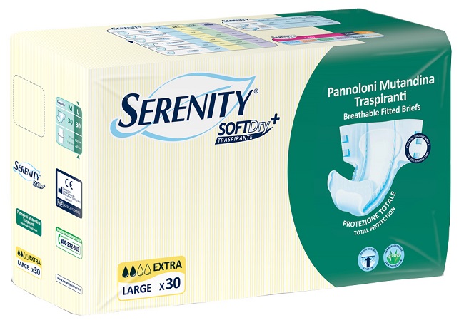 PANNOLONE MUTANDINA PER INCONTINENZA SERENITY SOFTDRY+ EXTRA TAGLIA LARGE 30 PEZZI - farmasconti.eu