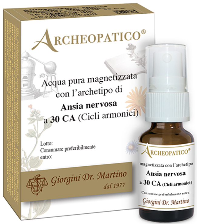 ARCHEOPATICO ACQUA PURA MAGNETIZZATA CON ARCHETIPO ANSIA NERVOSA A 30 CICLI ARMONICI 10 ML - farmasconti.eu