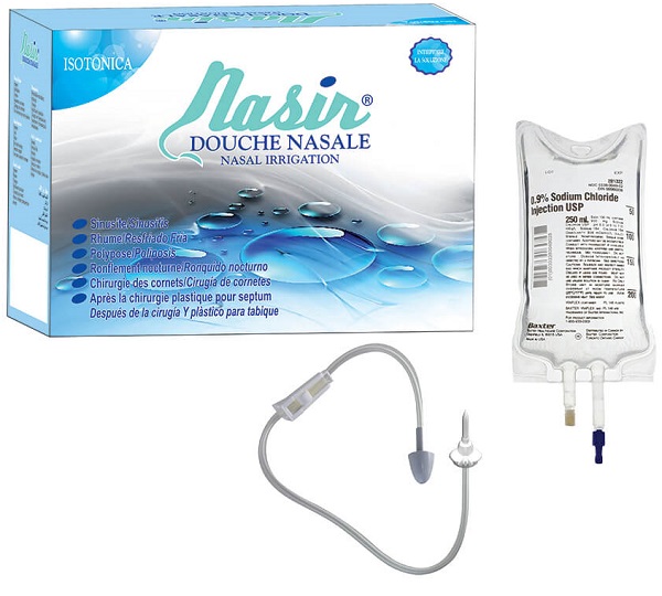 NASIR DOCCIA NASALE CON SOLUZIONE FISIOLOGICA ISOTONICA 6 SACCHE 500 ML + 1 BLISTER - farmasconti.eu