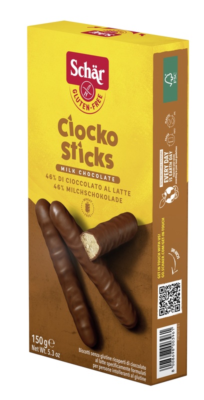 SCHAR CIOCKO STICK RICOPERTI DI CIOCCOLATO AL LATTE 150 G - farmasconti.eu