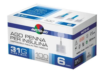 AGO PER PENNA DA INSULINA MASTER-AID 31 GAUGE 6 MM 100 PEZZI - farmasconti.eu