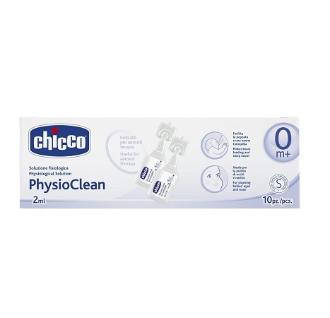 CHICCO PHYSIOCLEAN SOLUZIONE FISIOLOGICA 10 FLACONCINI 2 ML - farmasconti.eu