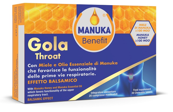 MANUKA BENEFIT GOLA THROAT 20 COMPRESSE MASTICABILI - farmasconti.eu