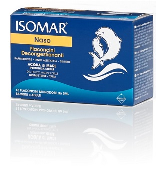 ISOMAR SOLUZIONE IPERTONICA ACQUA MARE 18 FLACONCINI MONODOSE 5 ML - farmasconti.eu