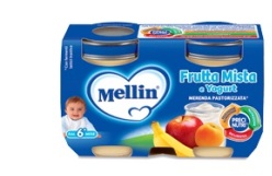 MELLIN MERENDA YOGURT FRUTTA MISTA 120 G X 2 PEZZI - farmasconti.eu