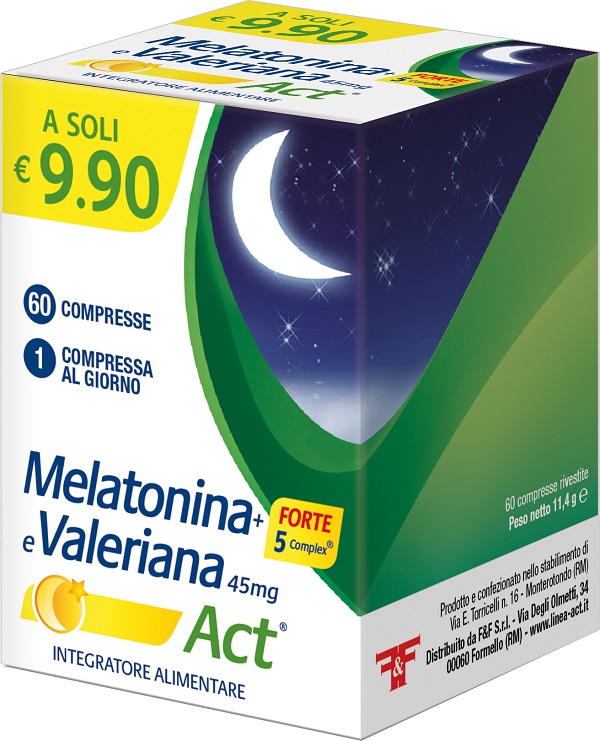 MELATONINA+FORTE 5 COMPLEX E VALERIANA ACT 60 COMPRESSE - farmasconti.eu