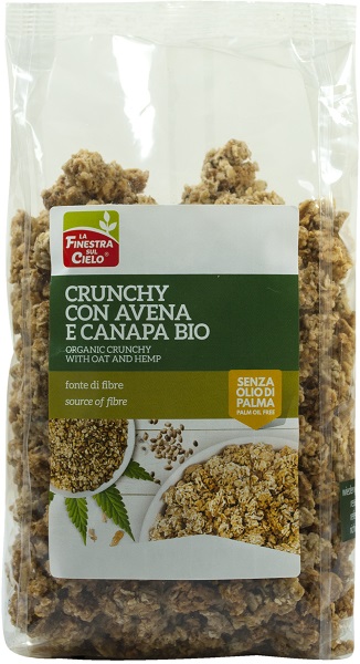 FSC CRUNCHY CON AVENA E CANAPA BIO AD ALTO CONTENUTO DI FIBRA CON OLIO DI GIRASOLE E SENZA OLIO DI PALMA 375 G - farmasconti.eu