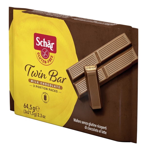 SCHAR TWIN BAR WAFERS RICOPERTI DI CIOCCOLATO AL LATTE 3 PEZZI DA 21,5 G - farmasconti.eu