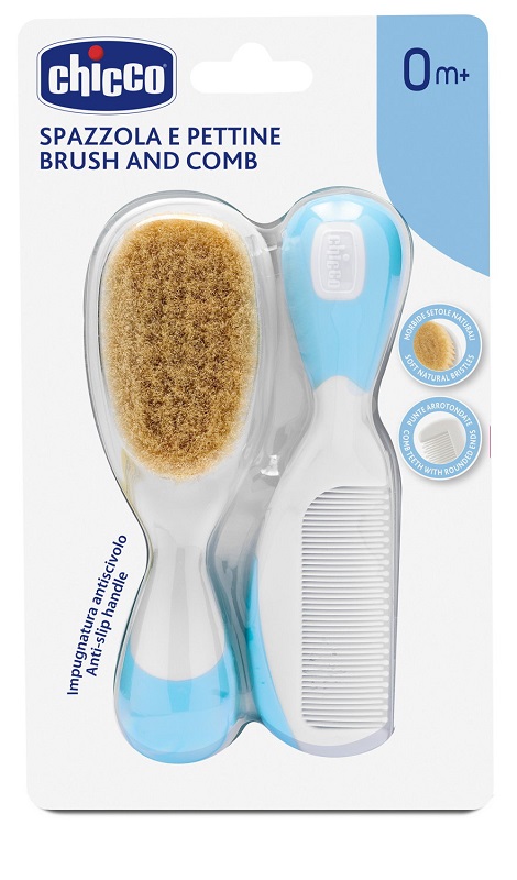 CHICCO SPAZZOLA + PETTINE AZZURRO - farmasconti.eu