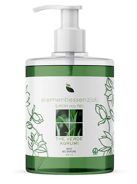 ELEMENTIESSENZIALI SAPONE ECO BIO THE VERDE AGRUMI 300ML - farmasconti.eu