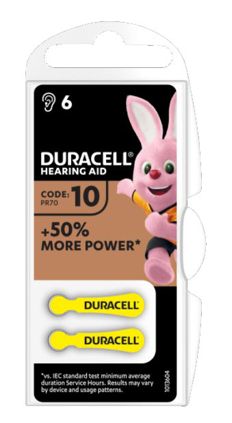 DURACELL ACTIVAIR HEARING AID EASY TAB 10 GIALLO BATTERIA PER APPARECCHIO ACUSTICO 6 PEZZI - farmasconti.eu