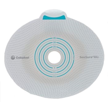 PLACCA PER UROSTOMIA COLOSTOMIA ILEOSTOMIA SENSURA MIO CLICK SISTEMA A DUE PEZZI FLANGIA 70 MM FORO RITAGLIABILE 10-65 MM 5 PEZZI - farmasconti.eu