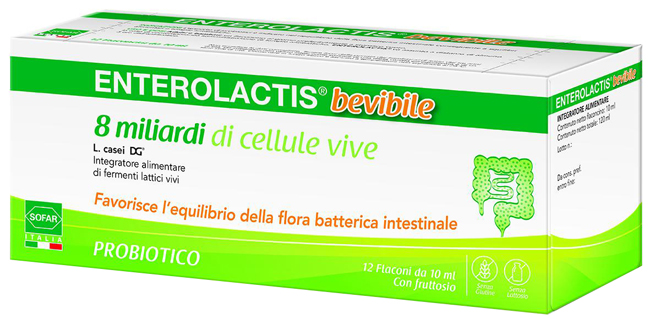 ENTEROLACTIS BEVIBILE 12 FLACONCINI DA 10 ML SOFAR - farmasconti.eu